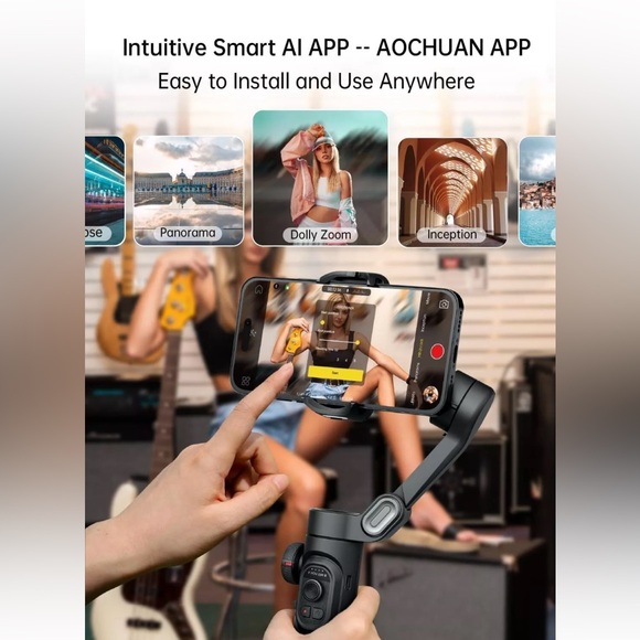 Phone Gimbal Stabilizer 3-Axis Smartphone Foldable Gimbal Gimble with Focus - Picture 6 of 8